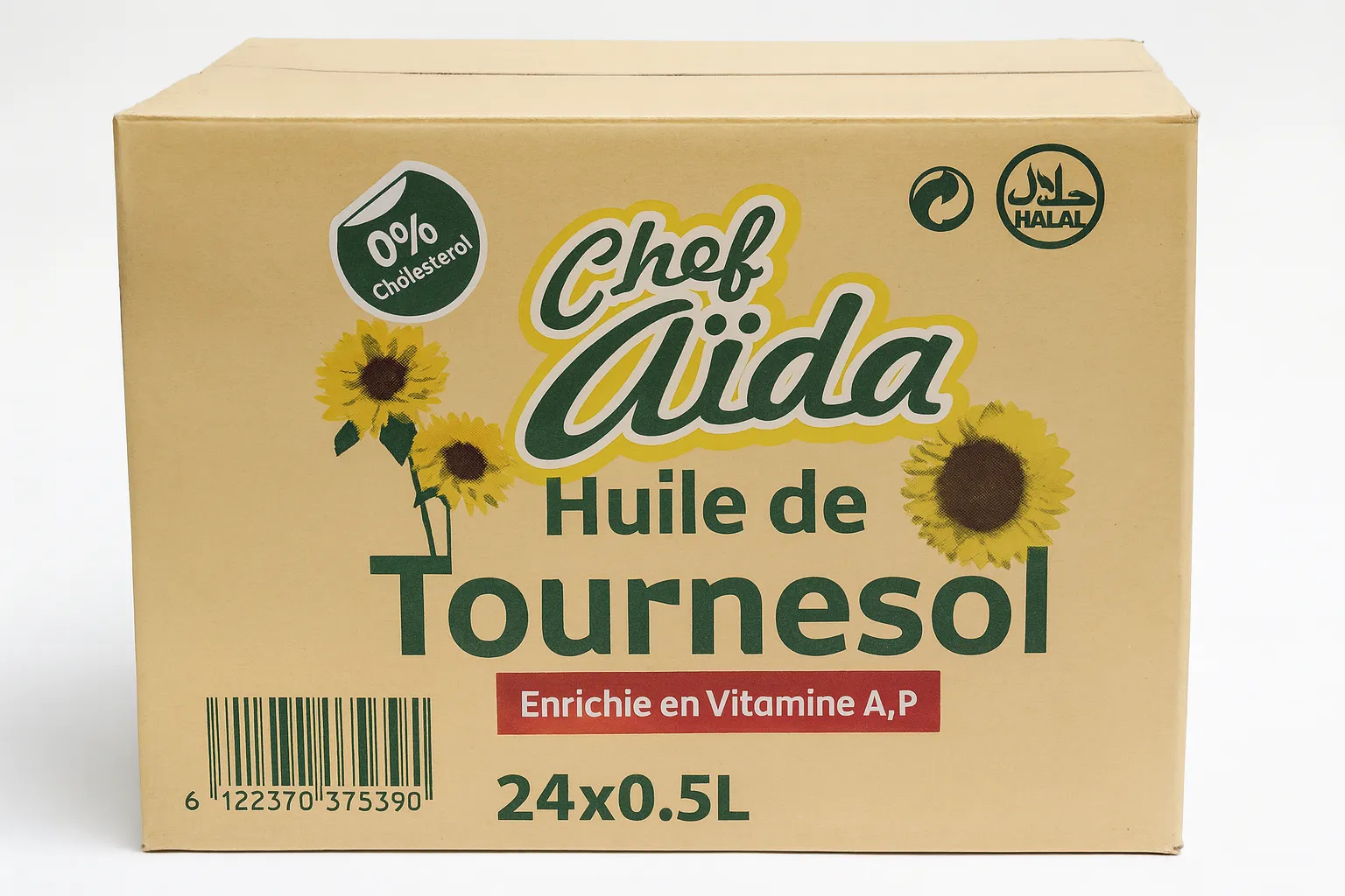 carton huile chef aida 24X0,5L - Epicerie Salée-Cuisine| Supermarche Dakar-Senegal